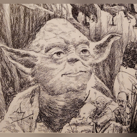 Star Wars Nick Maley Autographed 8 x 10 Jedi Yoda Degobah Sketch! - Picture 4 of 4